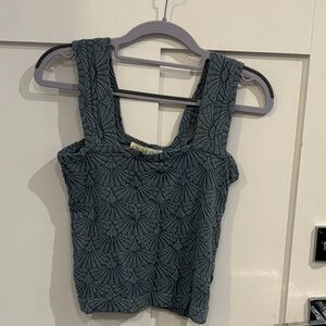 Elegant Women's Tank Top in Textured Blue